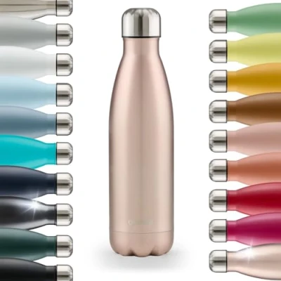 Afbeelding van Blumtal Thermosfles Met dubbele wand Thermosbeker Koffie, Thee en Koele dranken Travel Mug 750ml Rose Metallic