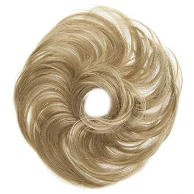 Afbeelding van CAISHA Haarstukje Haarwokkel Bruids Kapsel Opgestoken Volumineus Licht Golvend Knoet Donkerblond G19B