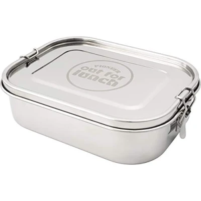 Afbeelding van Pioneer Out for Lunch Roestvrijstalen lunchbox lekvrije draagbare bento box stijl container met bestek inbegrepen voor kinderen school of volwassenen kantoor, 800 ml capaciteit