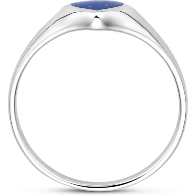 Afbeelding van Ring Hartje Lapis Zilver Gerhodineerd