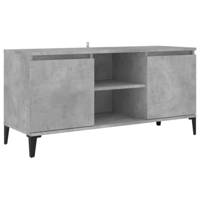 Afbeelding van Tv meubel met metalen poten 103,5x35x50 cm betongrijs