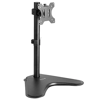 Afbeelding van VIVO Enkele 13 tot 32 inch monitorbureaustandaard, vrijstaande VESA stalen montagebasis, verstelbare hoogte, kantelen, draaibaar, rotatie, zwart STAND V001H