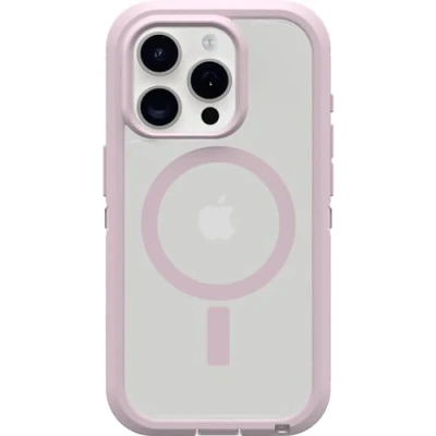 Afbeelding van OtterBox iPhone 15 Pro (alleen) Defender Series XT transparant hoesje MOUNTAIN FROST (Clear), schermloos, robuust, klikt op MagSafe, sleutelkoord bevestiging