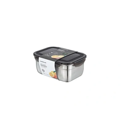 Afbeelding van LocknLock roestvrijstalen voorraaddoos met deksel, 1,1 l, 188 x 135 75 mm, BPA vrij, vaatwasmachinebestendig, geschikt voor vriezer tot 20 C, opbergdoos deksel