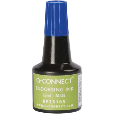 Afbeelding van Q CONNECT stempelinkt, flesje van 28 ml, blauw stempelinkt
