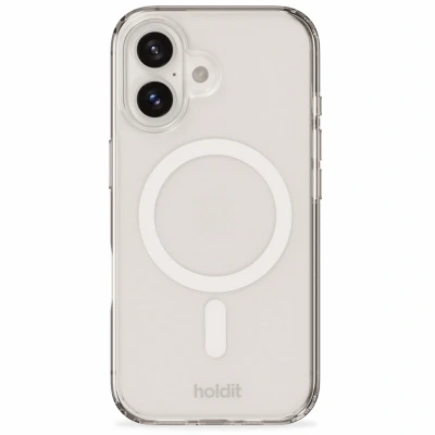 Afbeelding van Apple iPhone 16 Plus MagSafe Hoesje Gerecycled kunststof Holdit Hardcase/Backcover Wit Telefoonhoesje