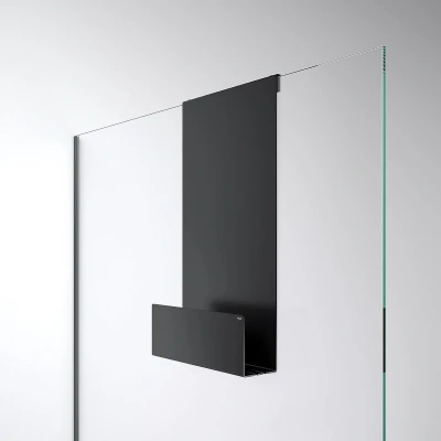 Afbeelding van Keuco Doucheplank van aluminium, zwart, met afneembare mand, handdoekhaak en afvoergleuven, 32 x 60 12 cm, om op te hangen in de douche