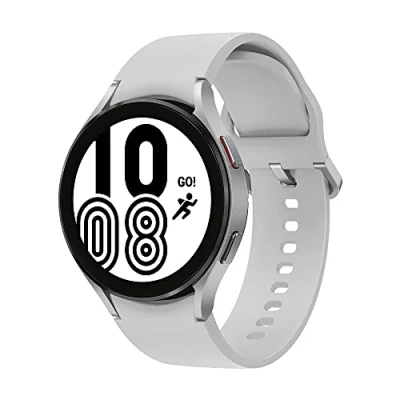 Afbeelding van Samsung Galaxy Watch4, ronde Bluetooth smartwatch, Wear OS, fitnesshorloge, fitnesstracker, 44 mm, zilver incl. 36 maanden fabrieksgarantie [exclusief bij Amazon]