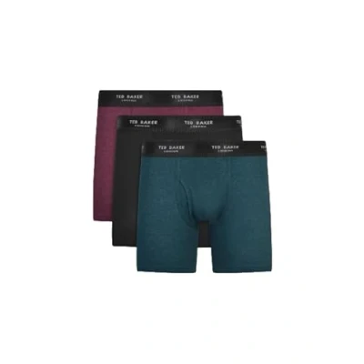 Afbeelding van Ted Baker Heren 3 pack katoenen boxershort, Port Royale/Zwart/Botanische Tuin, extra groot, XL