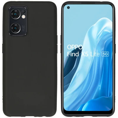 Afbeelding van Oppo Find X5 Lite 5G Hoesje Siliconen en TPU (zacht) iMoshion Softcase/Backcover Zwart Telefoonhoesje