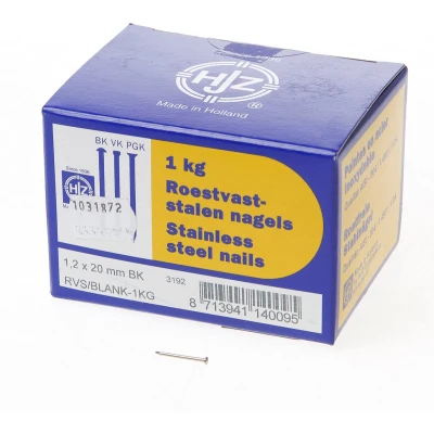Afbeelding van Hjz RVS nagels bombe kop 1.2 x 20mm 1kg