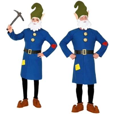 Afbeelding van Widmann Dwerg &amp; Kabouter Kostuum Hardwerkende Mijn Dommel Man Blauw Medium / Large Carnavalskleding Verkleedkleding