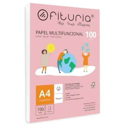 Afbeelding van 100 g A4 papier met vellen, blanco, multifunctioneel printerpapier, ideaal voor school en werkomgevingen. Perfect laserprinters, injecties of kopieerapparaten. Ofituria