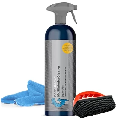 Afbeelding van detailmate Voertuig interieurreinigingsset: Koch Chemie Multi Interior Cleaner 0,75 l + rubberen borstel microvezeldoek 320 g/m² 40 x cm