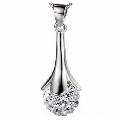 Afbeelding van Zirkonia ketting Tulp Witgoud verguld Charme Bijoux