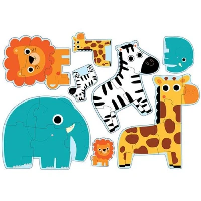 Afbeelding van Djeco puzzel 4 jungledieren (3,4,5,6 st)