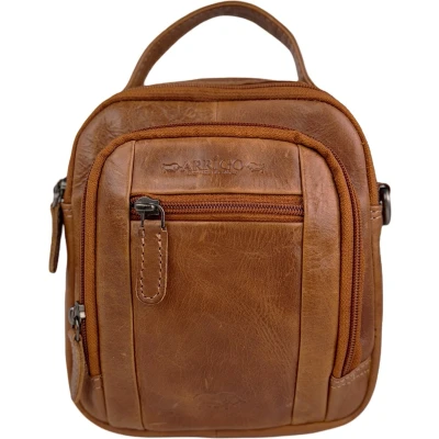 Afbeelding van Arrigo Tas Schoudertas Dames Crossbody Buffelleer Leer Cognac