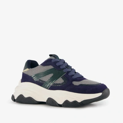 Afbeelding van Blue Box dames dad sneakers blauw Maat 41 Uitneembare zool