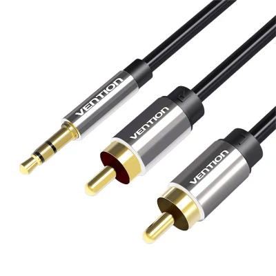 Afbeelding van Vention Mini jack naar 2x RCA Tulp verloopkabel, 5 meter