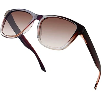 Afbeelding van KANASTAL Zonnebril Gepolariseerd Voor Dames en Heren Klassieke Retro Mode Bruine Gradiënt Unisex UV400 Bescherming