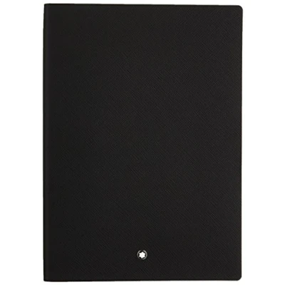 Afbeelding van Montblanc notitieboek 113294 Fijn briefpapier #146 zwart elegant met zachte omslag gelinieerd lederen band A5