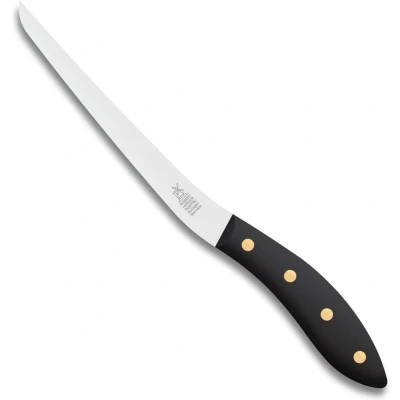 Afbeelding van Robert Herder Fileermes SeaKnives Edwin Vinke&#039;s Flexibel RVS Lemmet 17 mm Heft POM Zwart