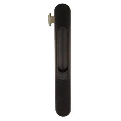 Afbeelding van Amig Insteekslot voor ramen en schuifdeuren van aluminium, model 3700, haakslot inbouw, zwart, afmetingen: 169 x 23 mm