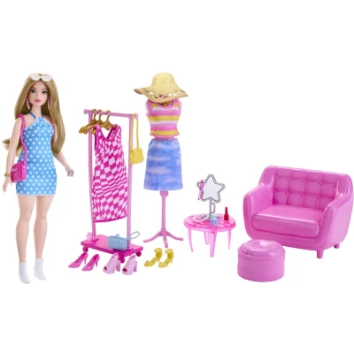 Afbeelding van Mattel Fashionista Pop met Kledingrek