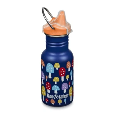 Afbeelding van Klean Kanteen Kinder Drinkfles Classic Narrow 355ml/12oz met sippydop Mushrooms