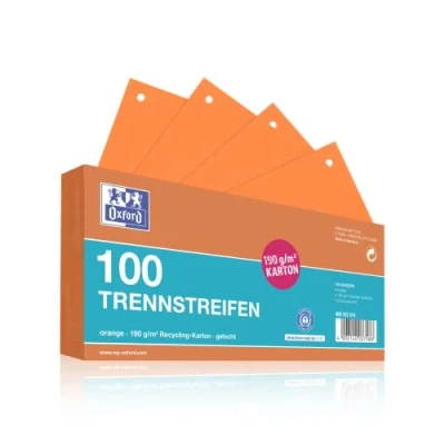 Afbeelding van Oxford Scheidingsstroken, van karton, geperforeerd, 190 g/m², oranje, 100 stuks