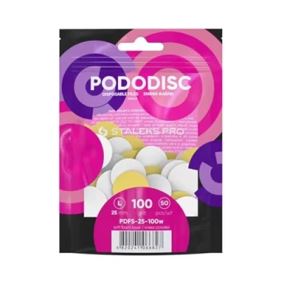 Afbeelding van Pads Nagelvijl voor Pedicure disc Wit Navulvijl Pododisc Staleks Pro L 100 grit Doos (50 stuks) Voetvoeten spa