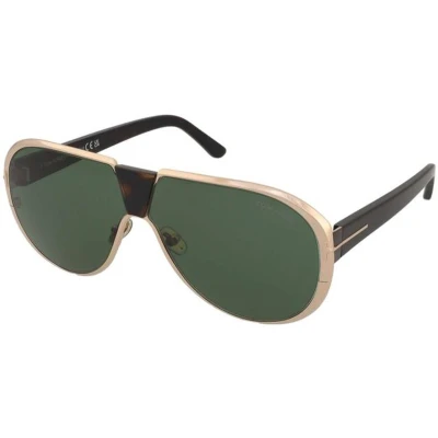 Afbeelding van TOM FORD Uomo FT1072 VINCENZO 28N Occhiali da sole Metallo Oro Verde Pilot Normale