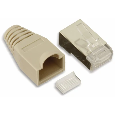 Afbeelding van Goobay 68746 RJ45 stekker, CAT 5e STP afgeschermd met knikbeschermer