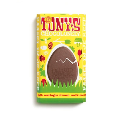 Afbeelding van Chocolade Tonys Chocolonely paasreep melk meringue citroen 180 gram, 1