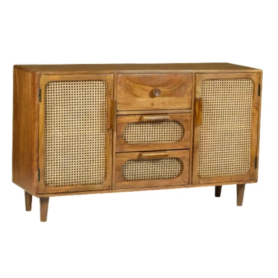 Afbeelding van Brix June dressoir 130 cm naturel met webbing Hout