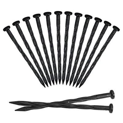 Afbeelding van tuinranden, kunststof randspikes, 20 cm plastic tuinverankeringspikes, landschapsranden, palen geschikt voor bestratingsranden, onkruidbarrière, gras, verankering spikes tuinprojecten (25 stuks),