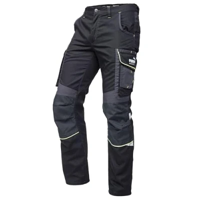 Afbeelding van PUMA Workwear Precision X werkbroek voor heren, premium met veel zakken en versterkte knieën, handwerk, productie bouw, zwart neon, 54