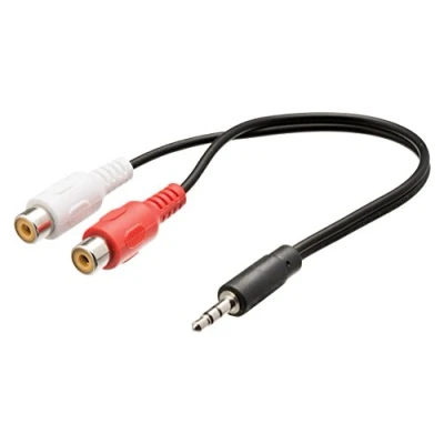 Afbeelding van Valueline VLAP22250B02 Stereo audiokabel 3,5 mm jack naar 2x RCA aansluiting 20cm