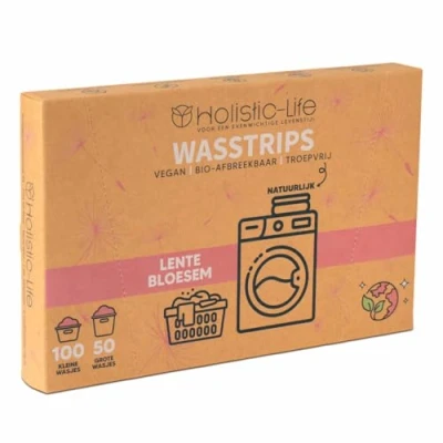 Afbeelding van Natuurlijke Wasmiddeldoekjes Lentebloesem Wasstrips 100 Wasbeurten Incl. Wasverzachter Wasmiddel Wasdoekjes Vegan