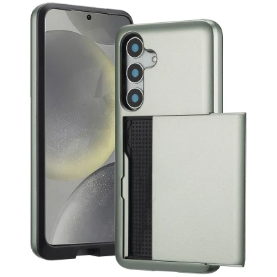 Afbeelding van Samsung Galaxy S25 Hoesje Met pashouder Kunststof imoshion Backcover/Hardcase Groen Telefoonhoesje