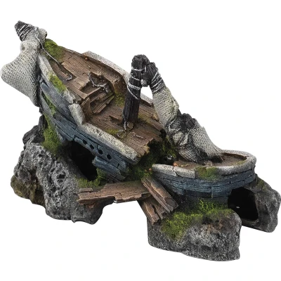Afbeelding van Gezonken schip Afmetingen 20x10,5x12,5 cm