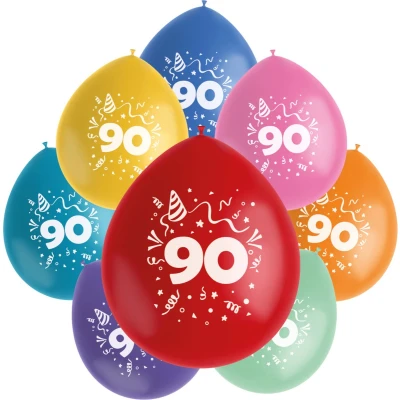Afbeelding van Folat Ballonnen Color Pop 90 Jaar 23 cm 8 stuks