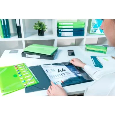 Afbeelding van Elastomap met 3 kleppen IDERAMA polypropyleen 5/10de A4 Anijsgroe