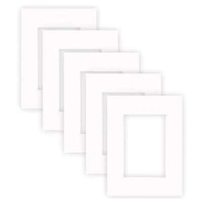 Afbeelding van nielsen Conservation Passepartout karton 1,5 mm set van 5 buitenformaat 18x24 cm voor beeldformaat 10x15 zuiver wit (licht wit) glad oppervlak