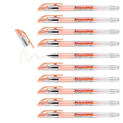 Afbeelding van edding 2185 gelroller pastel oranje 10 stiften 0,7 mm gelpens voor schrijven, kleuren, mandala, bullet journal gelstift tekenen