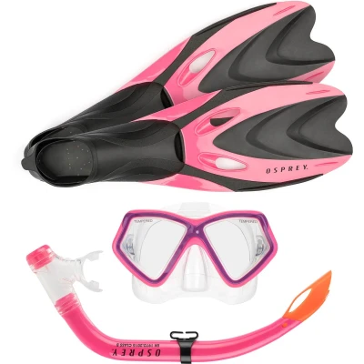 Afbeelding van Osprey Complete Snorkelset voor Kinderen Valve Purge System Splash Guard Verstelbaar Roze Maat XXXS 31 34 EU