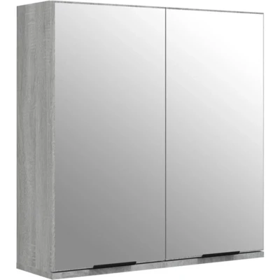 Afbeelding van vidaXL Badkamerkast met spiegel 64x20x67 cm grijs sonoma eikenkleurig