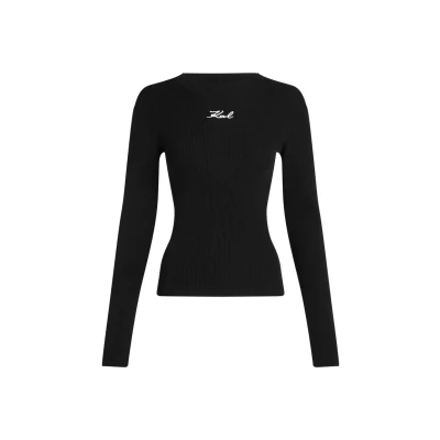 Afbeelding van KARL Lagerfeld MOCK NECK Longsleeve, Dames, Maat: Large, Black