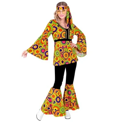 Afbeelding van Widmann Hippie Kostuum Dance In Circles Jaren 70 Style Vrouw Multicolor Small Carnavalskleding Verkleedkleding