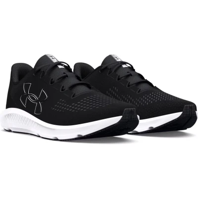 Afbeelding van Under Armour Charged Pursuit Hardloopschoenen neutraal, Dames, Maat: 42, Black white Textiel/ synthetisch
